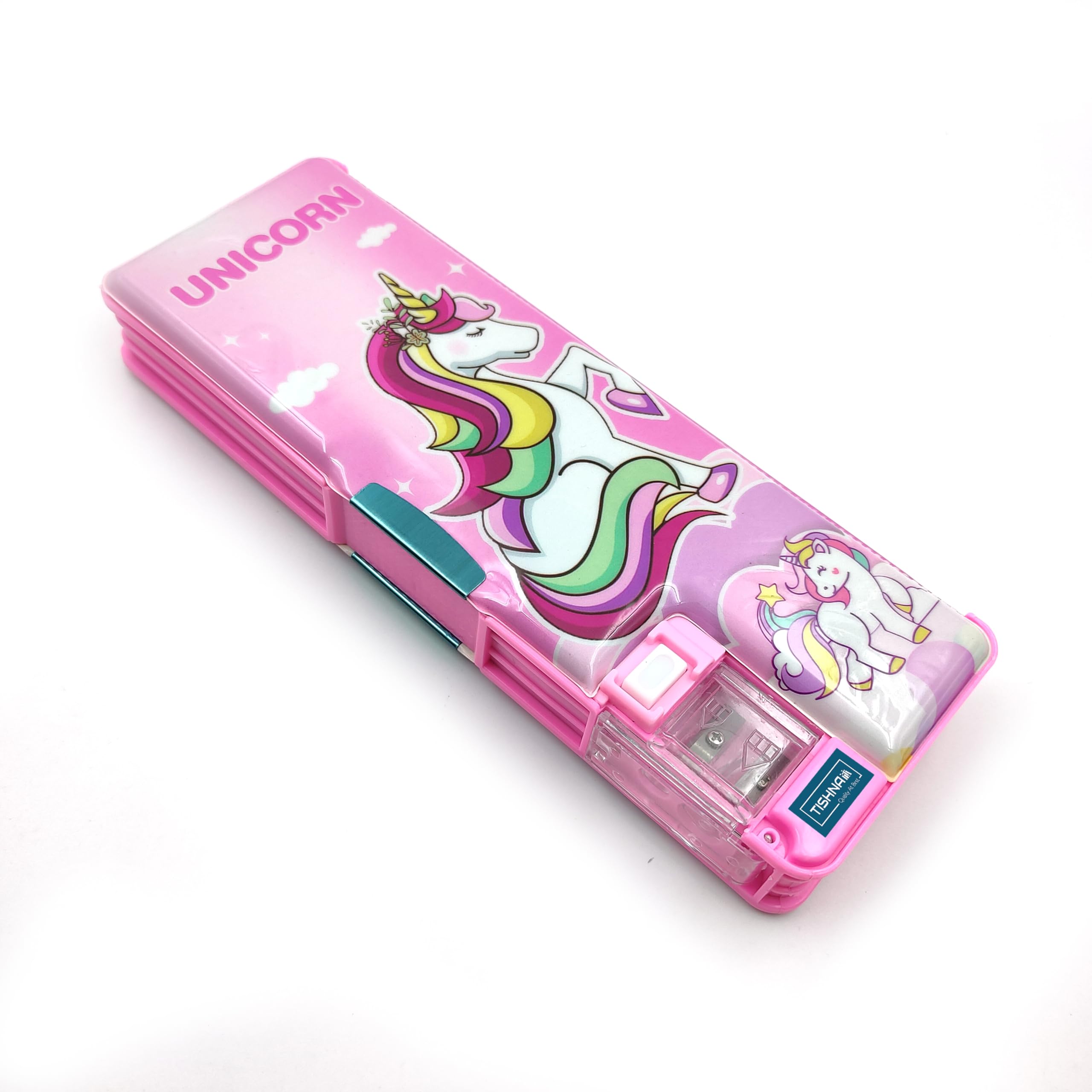 TISHNA Unicorn Art Inbuilt Sharpener with LED Lamp Light Pencil Box, Dual Compartment, Magnetic Closure for Kids (B0CSXFHRM2) Amazon Price History, Amazon Price Tracker