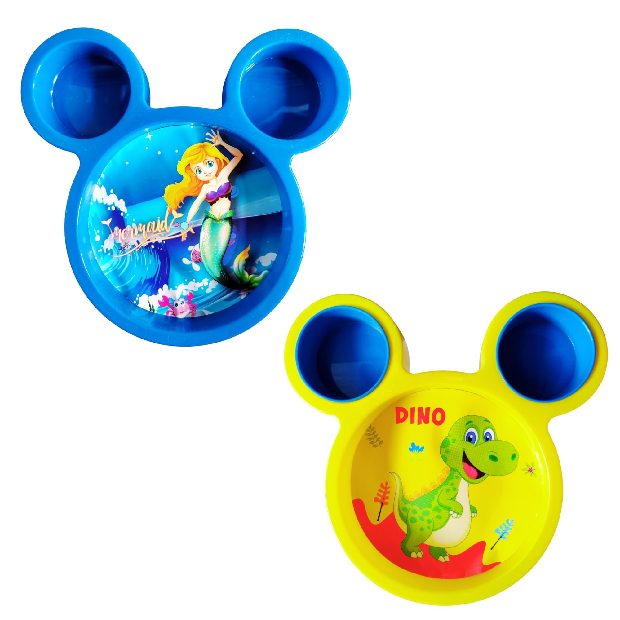 Home Store India ShubhKraft Micky Plate – Return Gift for Kids, Cartoon Design, Spoon & Fork (Pack of 2 Multicolour)-image-21