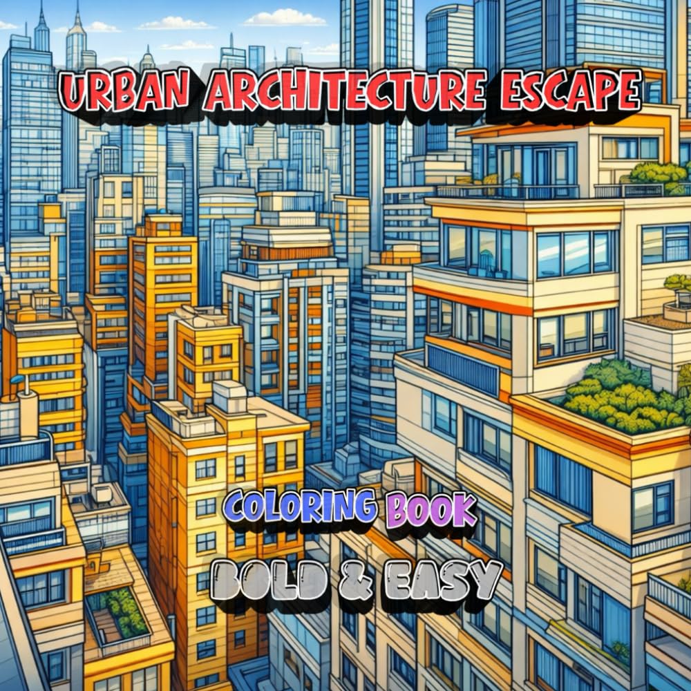 Urban Architecture Escape Coloring Book: Relaxing Modern City Architecture Coloring Book for Adults and Teens, Calm Modern Cityscapes and ... and Unwind (Urban Worlds Coloring Series)