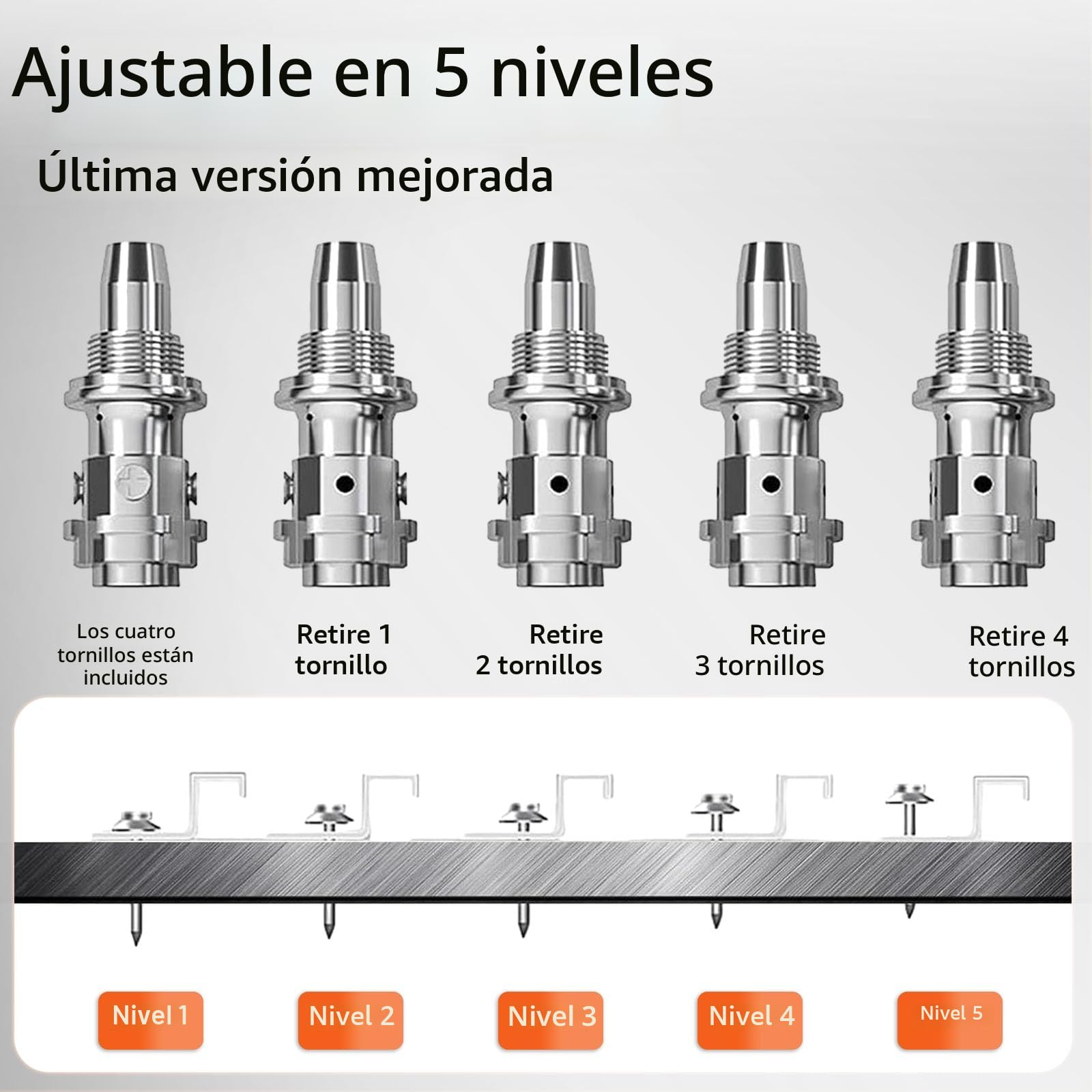Pistola Clavos Manual con 5 Niveles Potencia Ajustable, Pistola Clavos Portátil con 120 Piezas Clavos Redondos para Techos, Tuberías, Instalación de Circuitos, Decoración Interiores