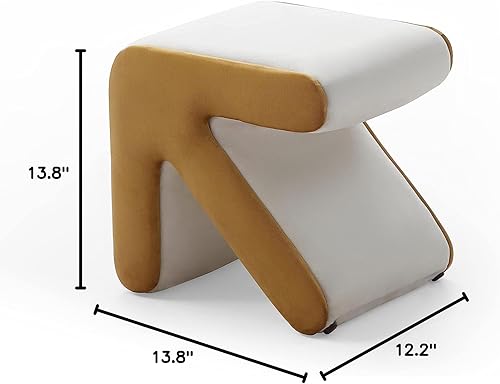 Miniatura 6 de Moderno sofá tapizado de terciopelo, banco de zapatos, taburete multifacético, mesa de café, diseño de flecha, decoración artesanal para sala de