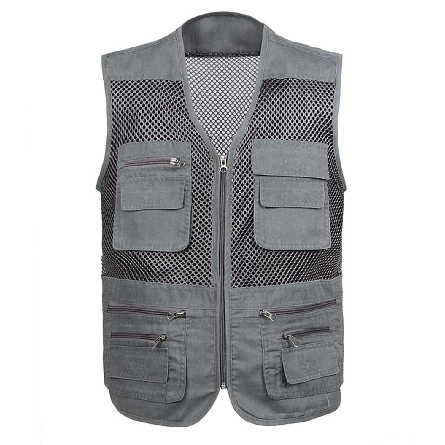 Chaleco Multibolsillos para Hombre Chaleco Exterior Chaqueta Casual De Verano para Pesca Senderismo Viajes Fotografía