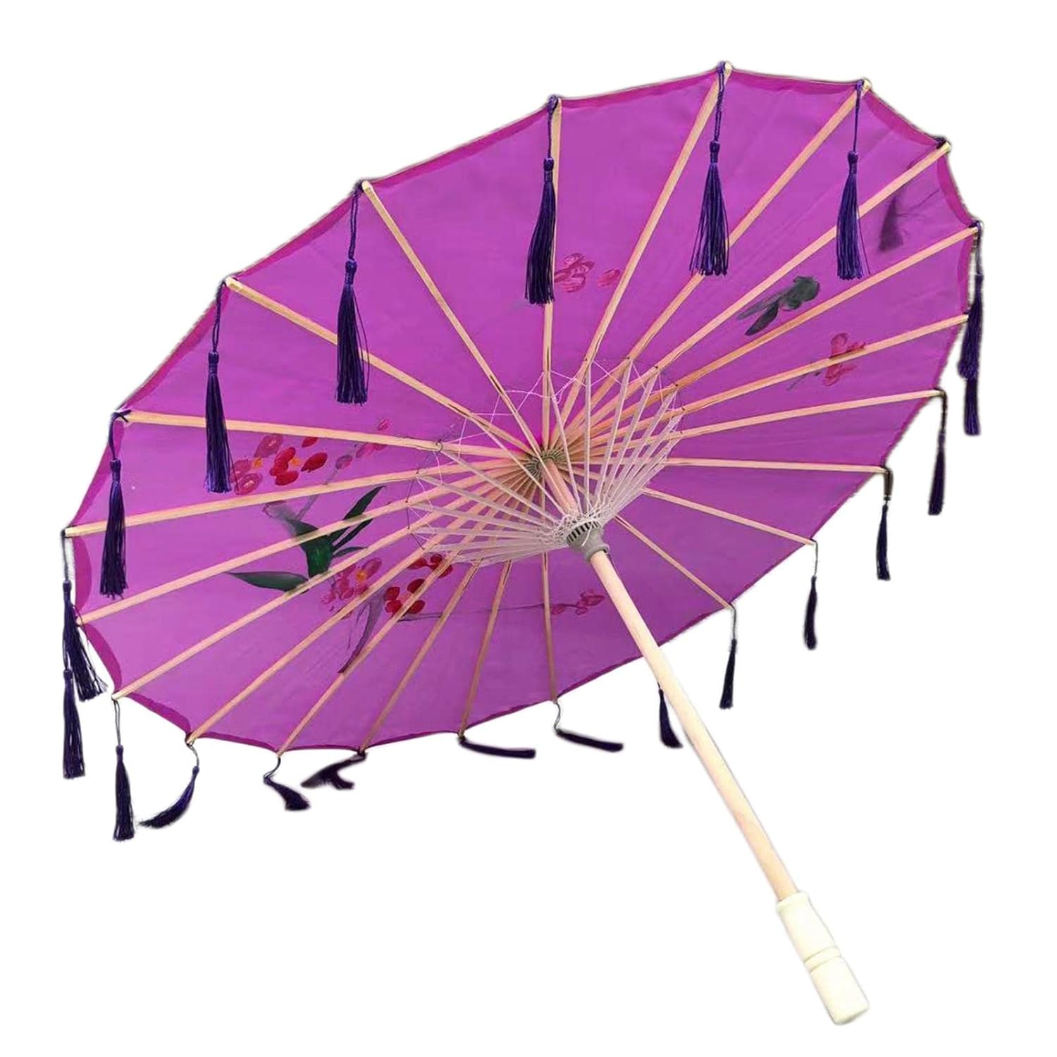 Colaxi Retro Traditional Parasol Waterproof Folding Exquisite Silk Craft Oiled Paper Umbrella for Ballet Dancing Prop Painting Dancing