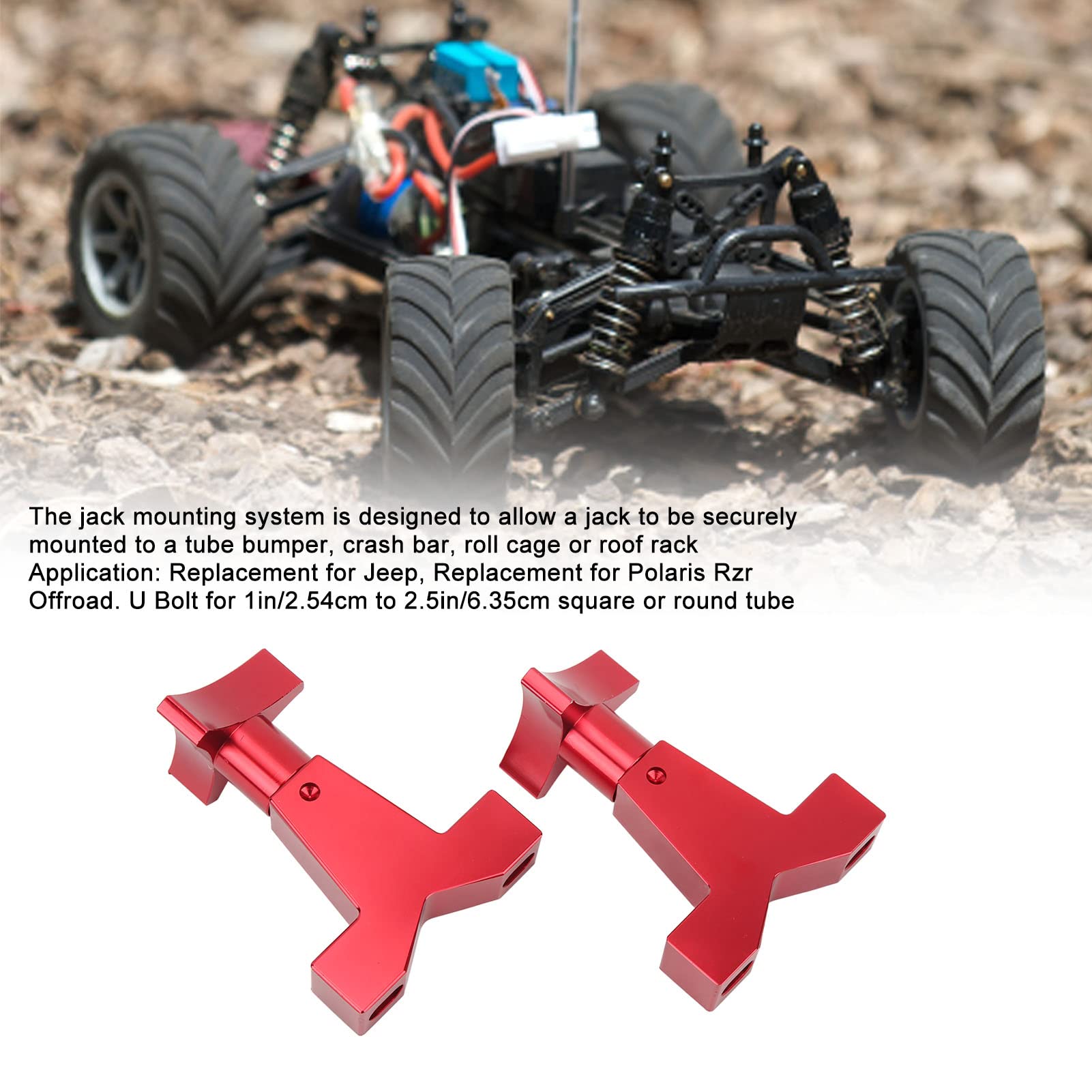 Lift Jack Mount 6061 Billet Aluminio Rojo Anodizado Reemplazo para Offroad 1in a 2.5in Tubos Redondos Cuadrados