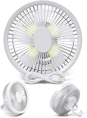 Miniatura 1 de Brynnberg Ventilador de camping para tienda de campaña, recargable, portátil y colgante, ventilador de campamento recargable a batería, ventilador