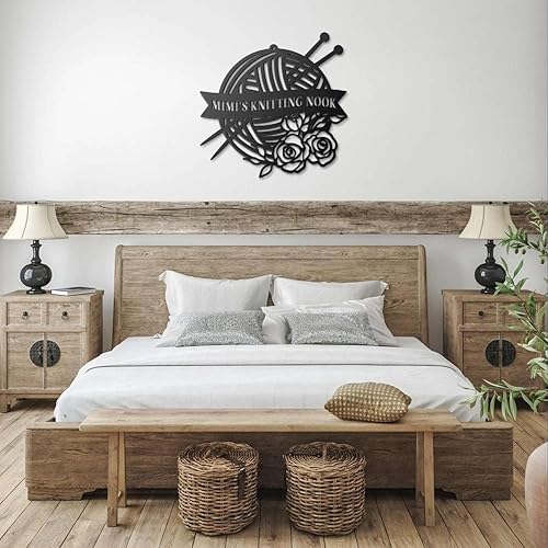 Miniatura 5 de Letrero de metal personalizado para máquina de coser floral, 8 x 8 pulgadas, revestimiento de energía negra, decoración del hogar, regalos de