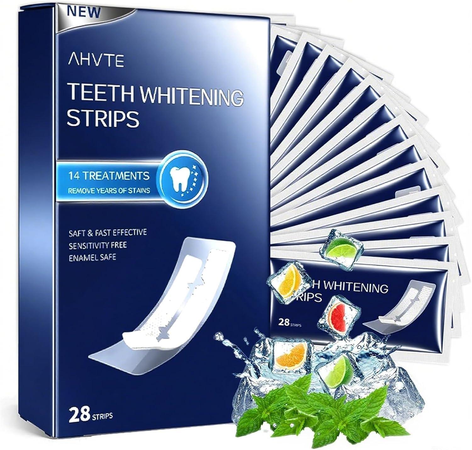 28 Pezzi Strisce Sbiancanti Denti Professionale, Rimuove le Macchie Profonde,aiuta a eliminare/fumare/vino Macchia, Ideali per lo Sbiancamento dei Denti