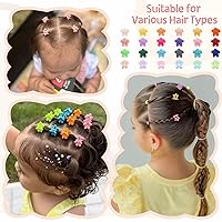 Vista 3 de CÉLLOT 96 piezas de flequillo para el pelo de niñas pequeñas, mini pinzas para el cabello, accesorios para el cabello para niñas, adolescentes