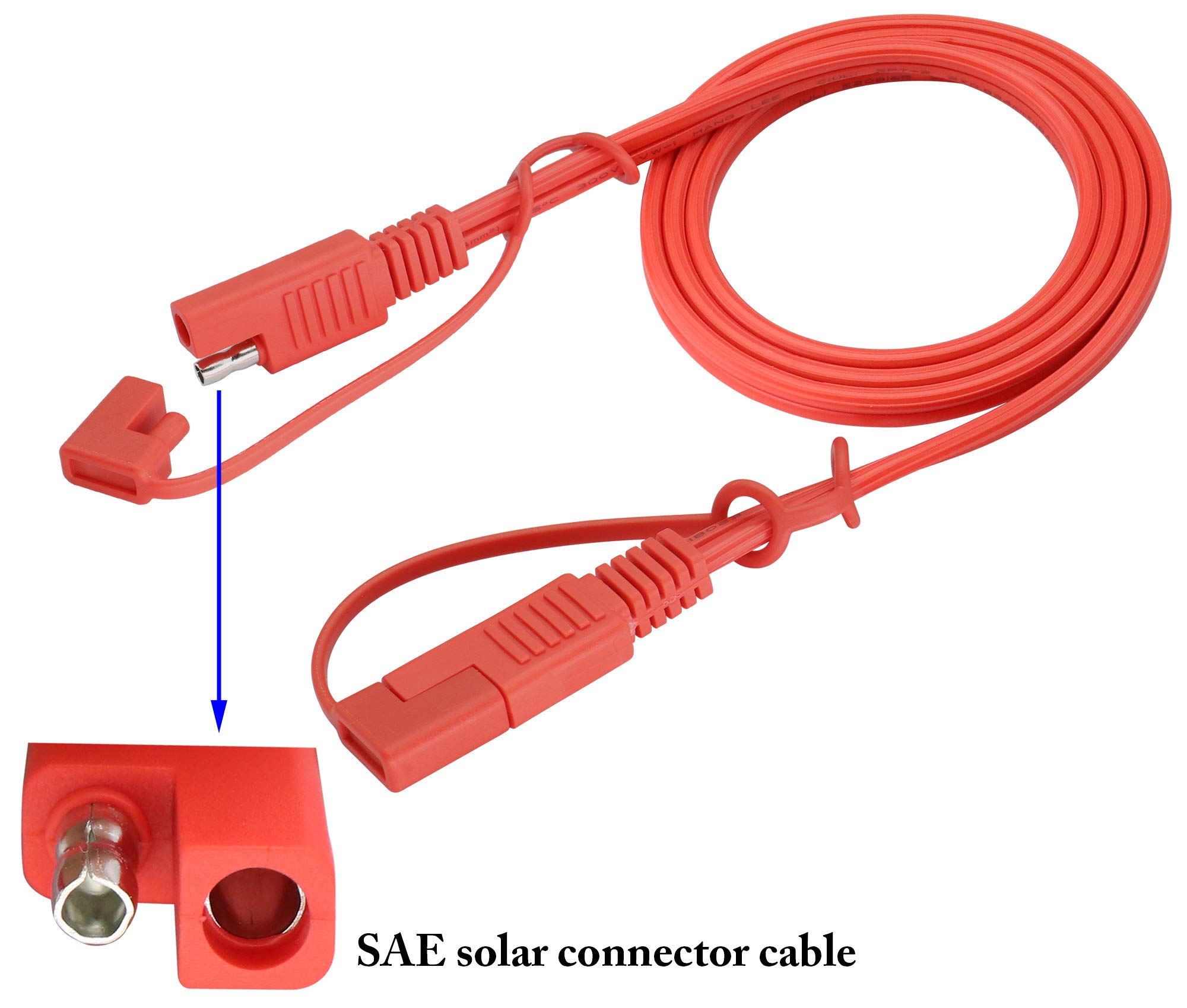 ZdyCGTime Cavo Di Prolunga SAE 1 Metro 18AWG - Rosso, Connettore Rapido Con Cappuccio Impermeabile Per Auto E Moto - 4