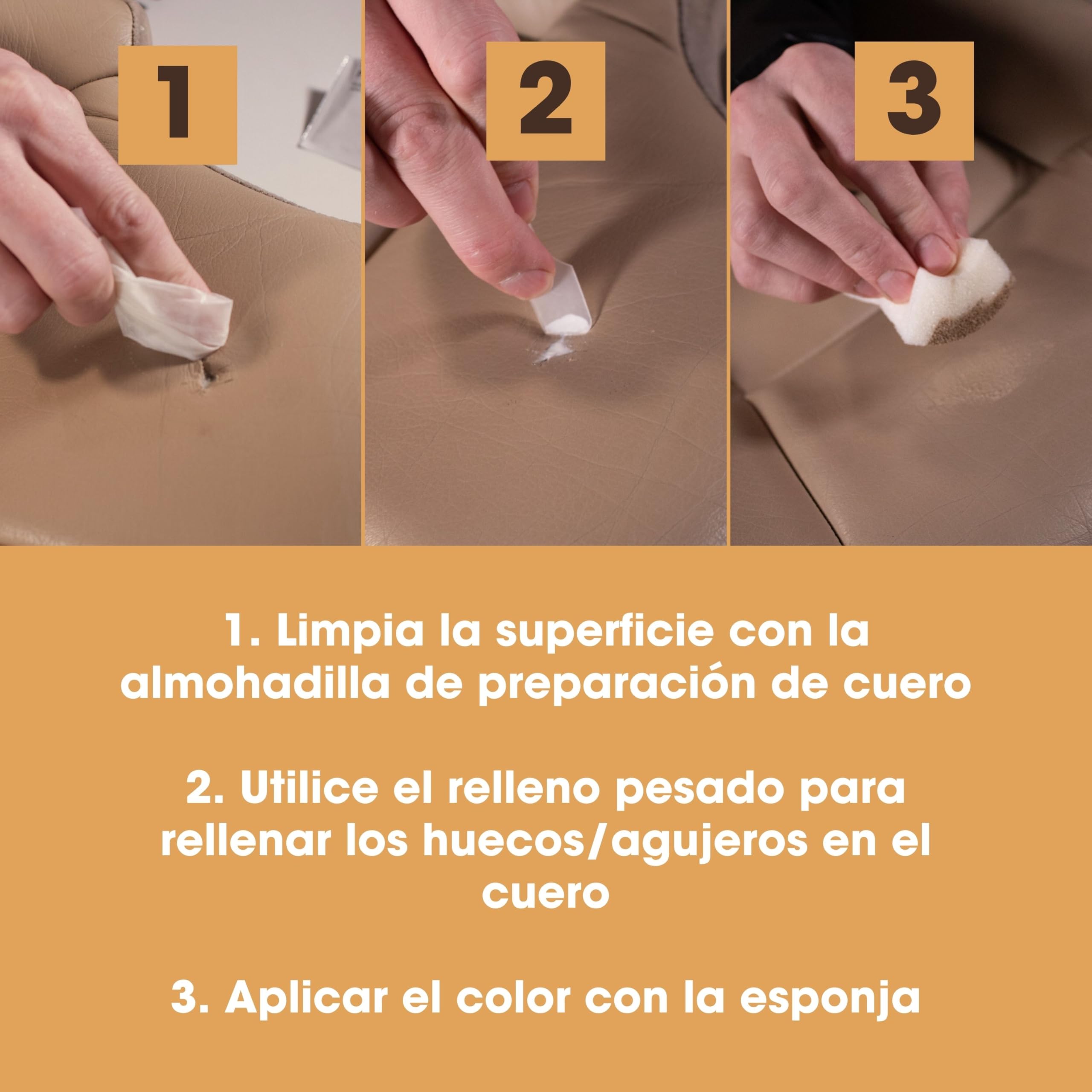Furniture Clinic Kit Completo de Reparación de Cueros - 12 Opciones de Colores para Sofás, Asientos de Coche - Remienda, Rellena y Retoca Arañazos, Desgarros y Otras Áreas Dañadas (Gris)