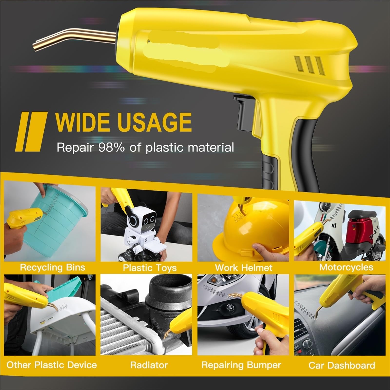 Kit Riparazione Paraurti Auto Saldatrice Per Plastica Da 200 W, Kit Per Saldatura Di Plastica, Kit Per Pinzatrice A Caldo, Pistola Per Saldatrice Per Plastica, Saldatore Per Paraurti, Riparazione Auto