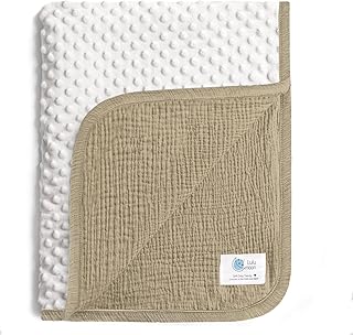 lulumoon Baby Blankets for Newborn Unisex: Thermal Minky Dotted Backing