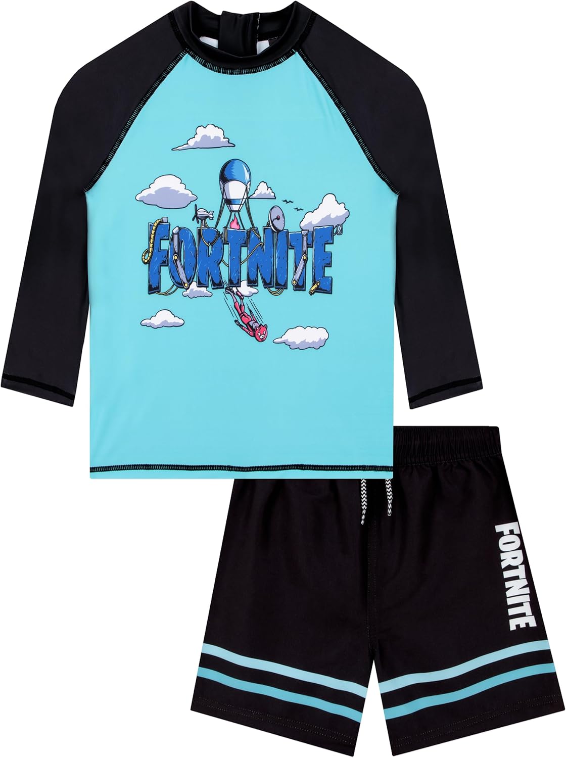Fortnite Boys Bathing Suit, Gamer Boys Swim Set, Two Piece Kids Swimsuits