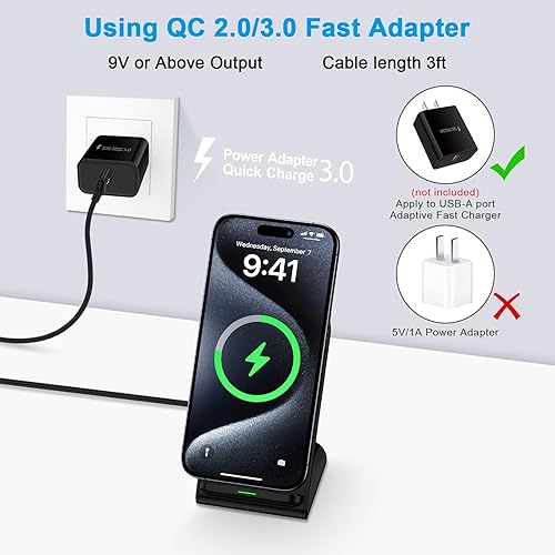 Miniatura 7 de Cargador inalámbrico Samsung, soporte de carga rápida de 15 W para Samsung Galaxy S24S23 FES23 UltraS22S21S20, soporte de cargador inalámbrico para