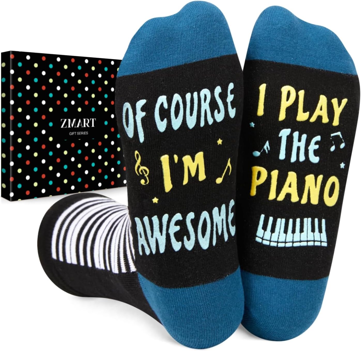 Zmart Music Gifts for Music Lover - Piano Guitar Saxophone Drum Socks for Player Musician