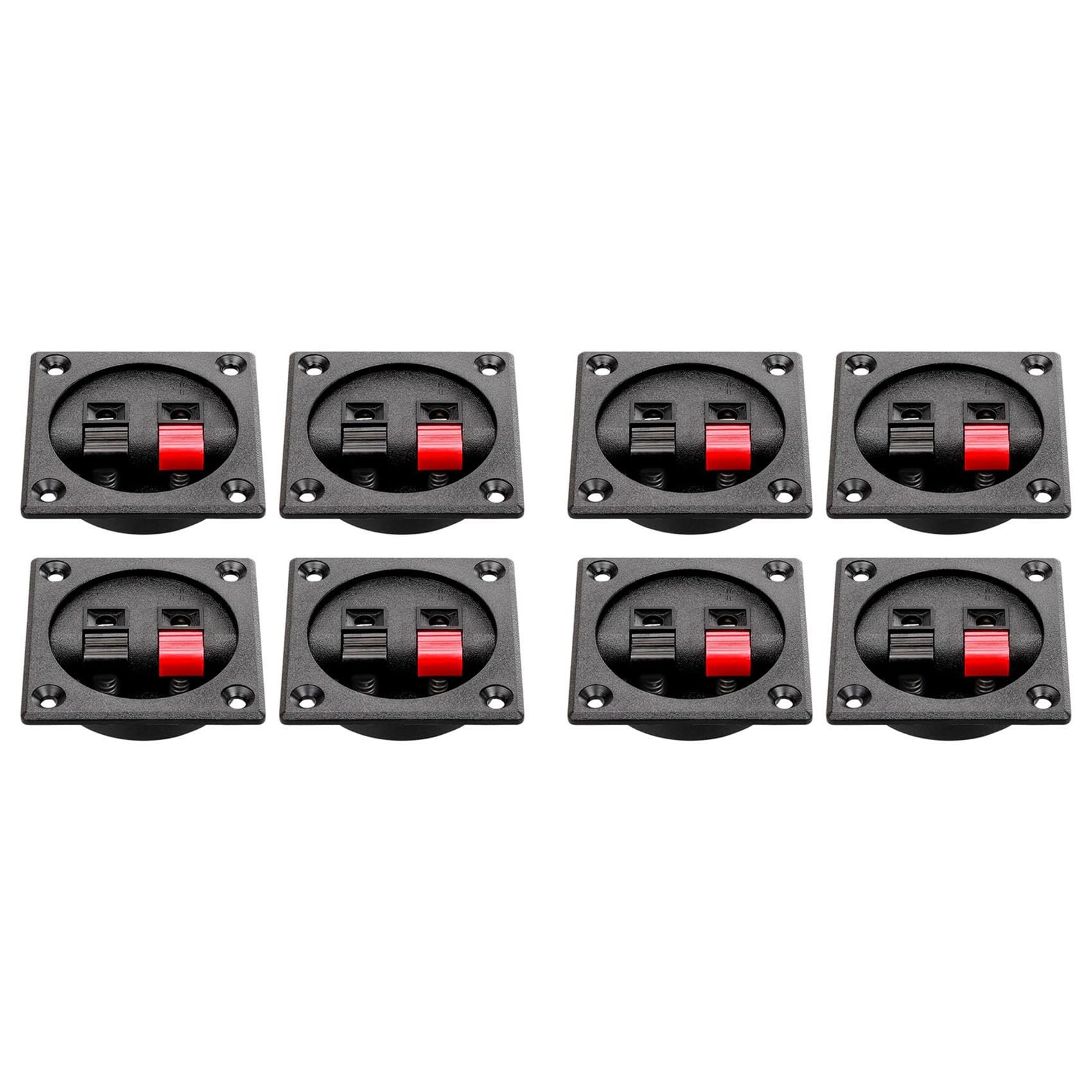 Jnchdghwa Black 8Pcs Speaker Box Terminal Cup, Spring Square Subwoofer Box Terminal Binding Post Connector For Diy Home Car Speaker