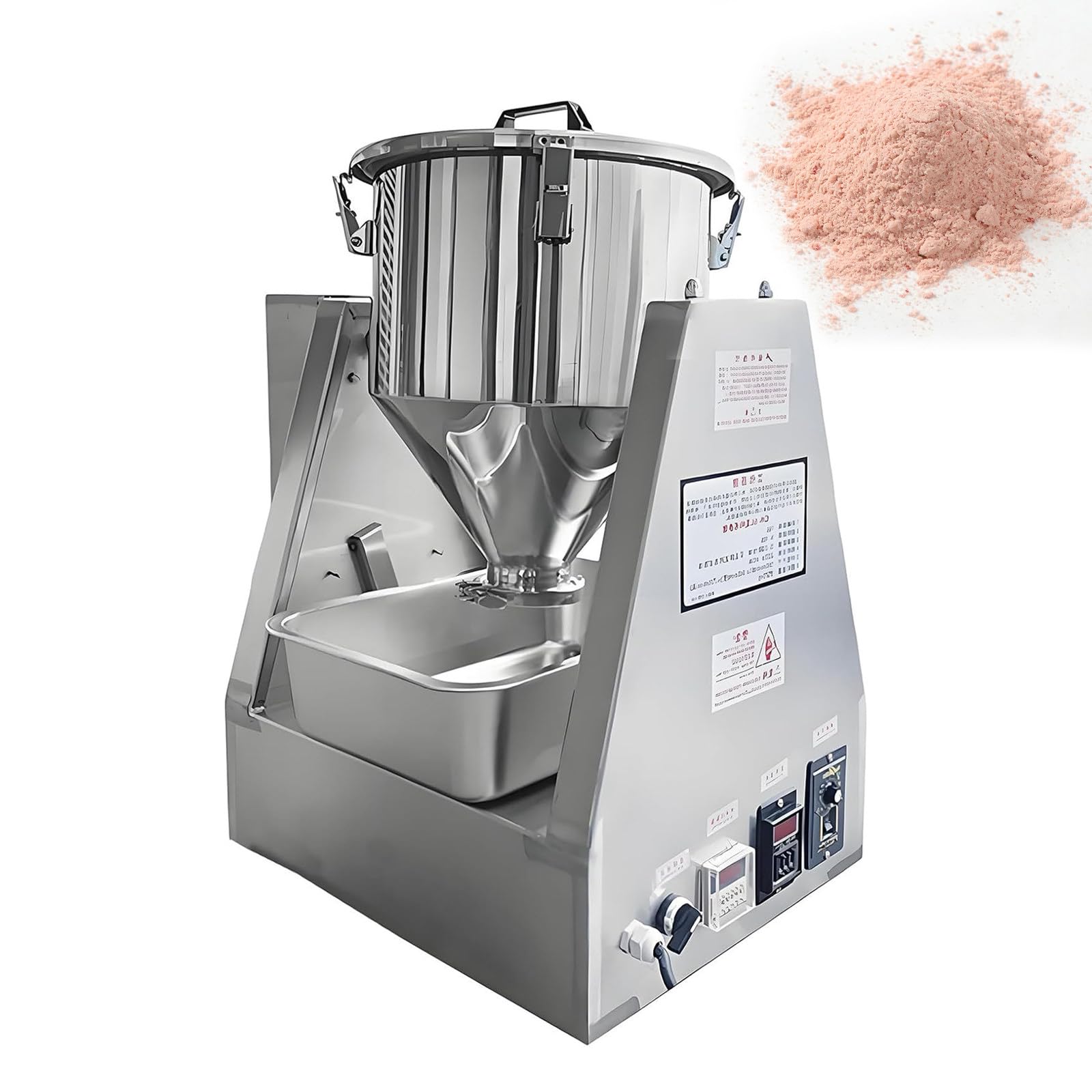 Miscelatore Elettrico di Polveri Miscelatore di Polveri 110V/220V 40W/60W Acciaio Inox 304 Miscelazione Circolare 3D per Laboratorio & Industria 5L