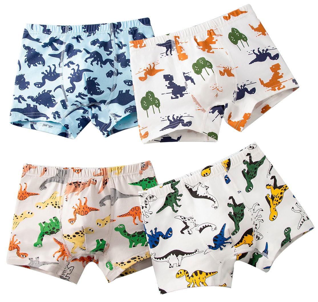 4pack Boys Boxer Briefs Baby Soft Cotton Little Boys Toddler KidsDinosaur Underwear Children Cute katon Panties Breathable Underwear