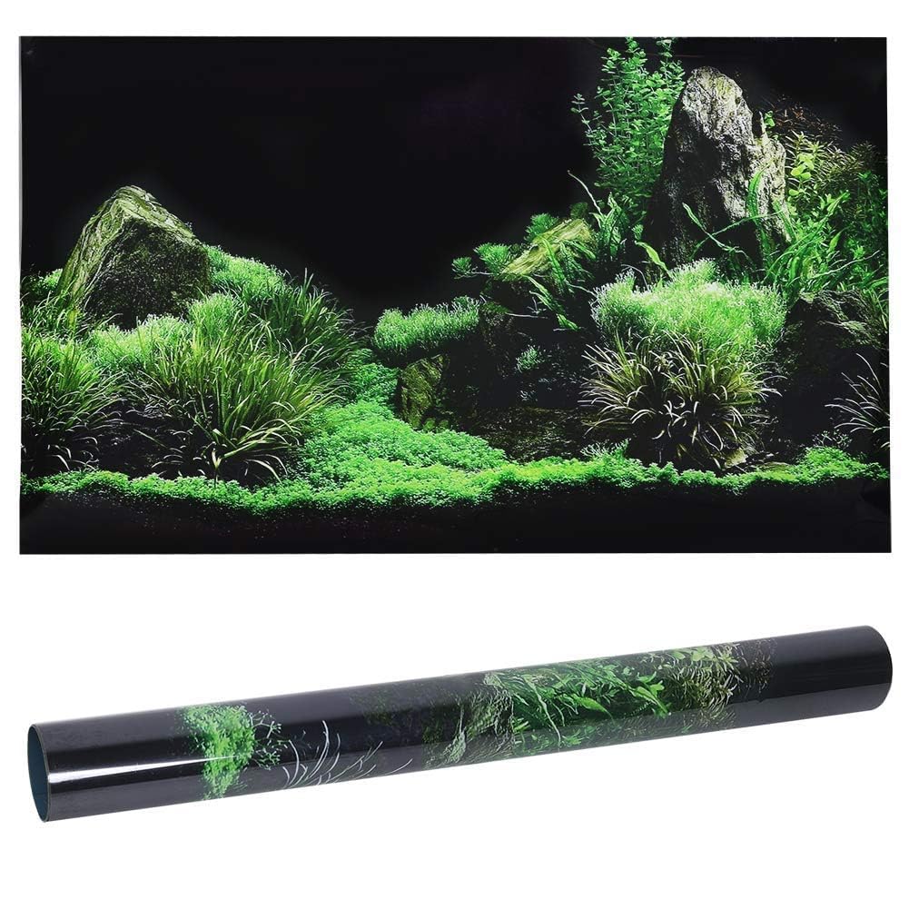 Effetto 3D Seafloor Acqua Erba Poster Autoadesivo Rettile Terrario Acquario Sfondo Acquario Adesivo murale Acquario Sfondo Poster subacqueo PVC Decor Wall Paper (61 x 40cm)