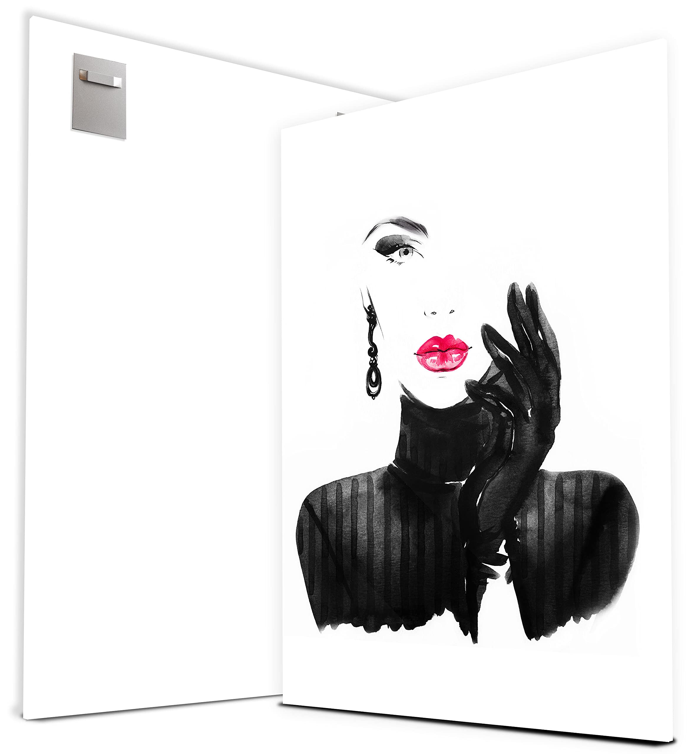 wandmotiv24 Image Fantastique sur Toile, Taille 60x45cm, Format Portrait, Femme en feu, Effets, feu et Flamme, fumée, Femmes, Pose, décoration Moderne M0266