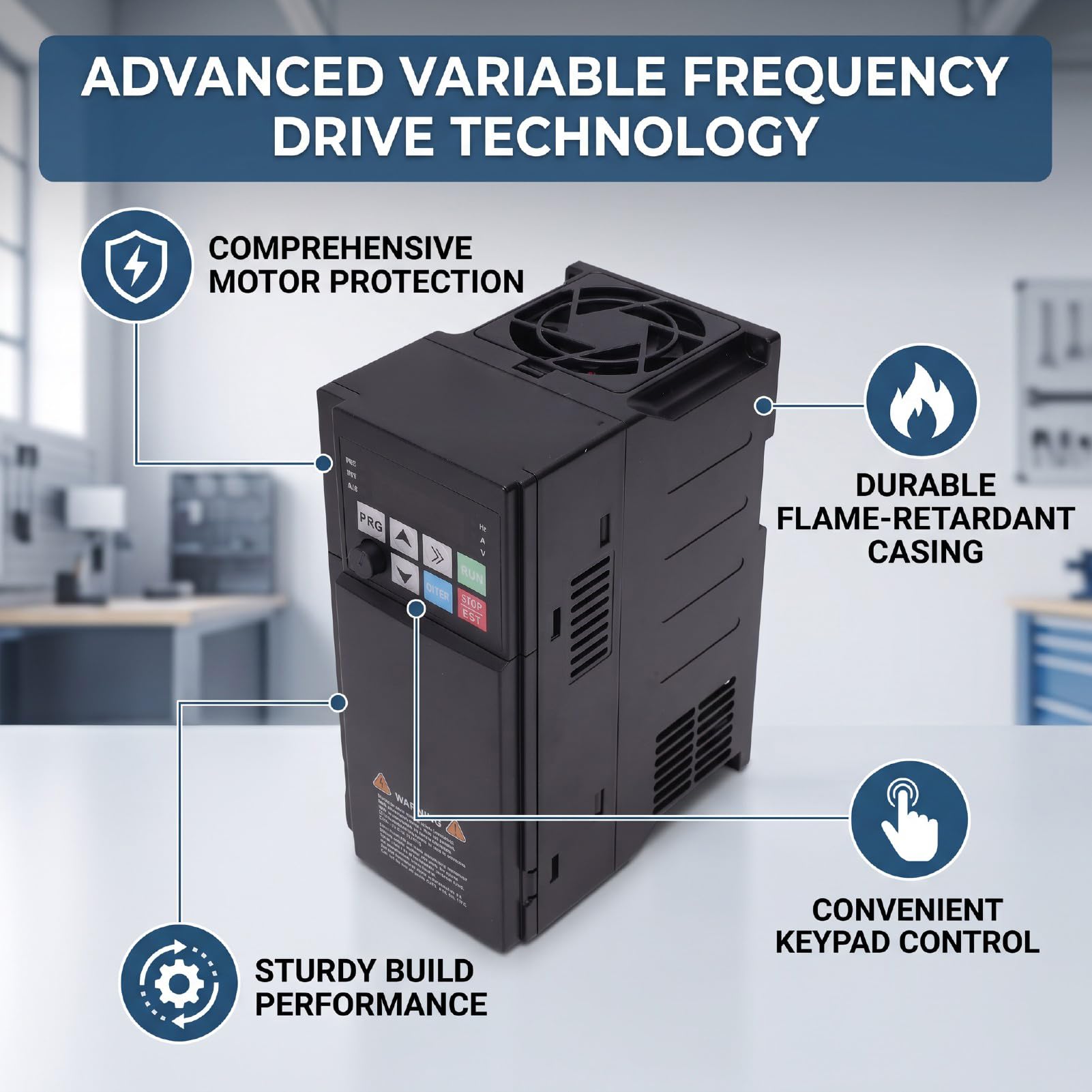 FTVOGUE Variador de Frecuencia, 2.2kW Monofásico a Trifásico