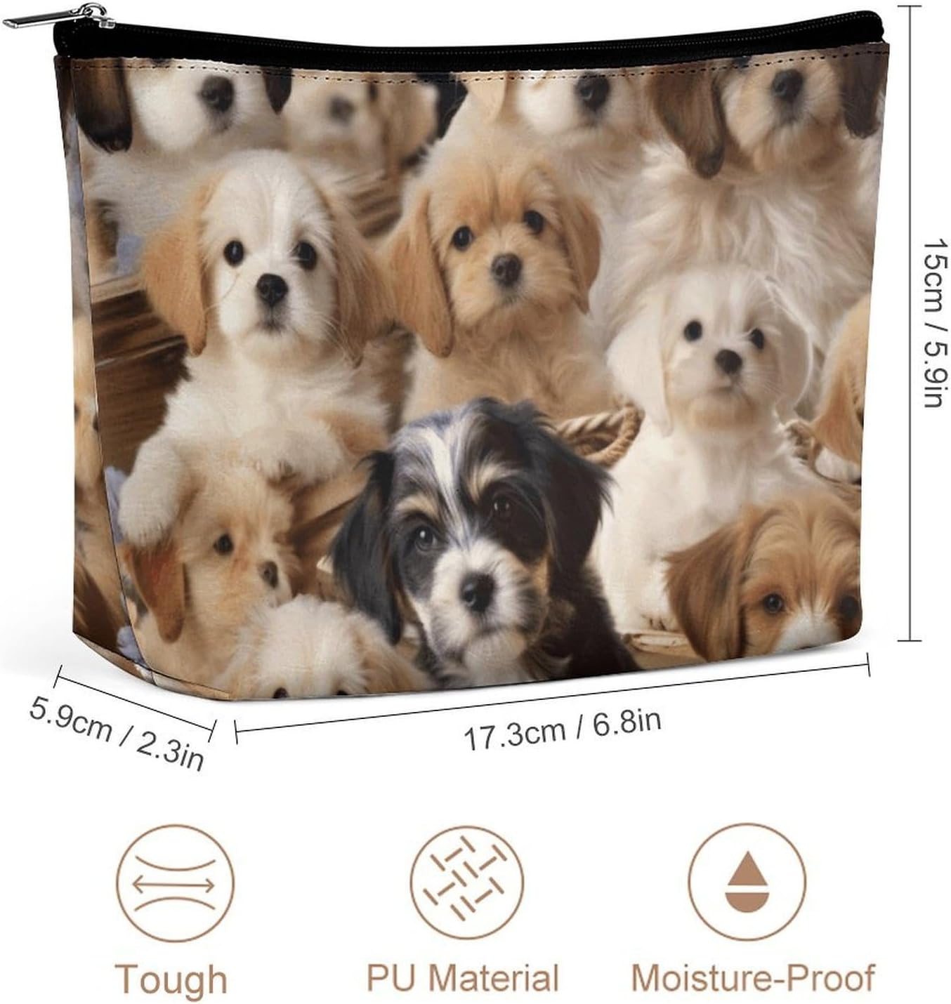 Makeup Pouch Cosmetic Bag Lipstick Pouch Zipper Pouch Cute Pet Dogs Printed Organizer Portable Toiletry Bag Accessories image 2