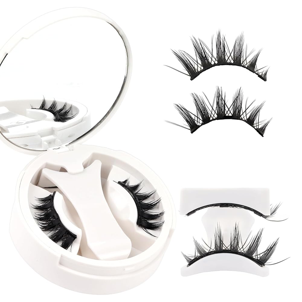 Veleasha Magnetic Eyelashes Magnetic Lashes with Applicator Manga Lashes Spiky False Eyelashes Crisscross Natural Look Reusable No Glue Easy to Apply & Remove Lash Wispy (Spike)