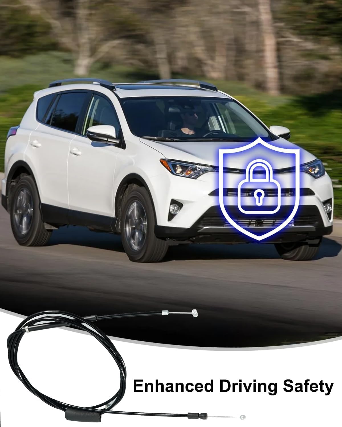 Front Hood Latch Release Cable Fit for Toyota RAV4 2013 2014 2015 2016 2017 2018 LE XLE Limited, Replace 5363042110, 912-481, 912481