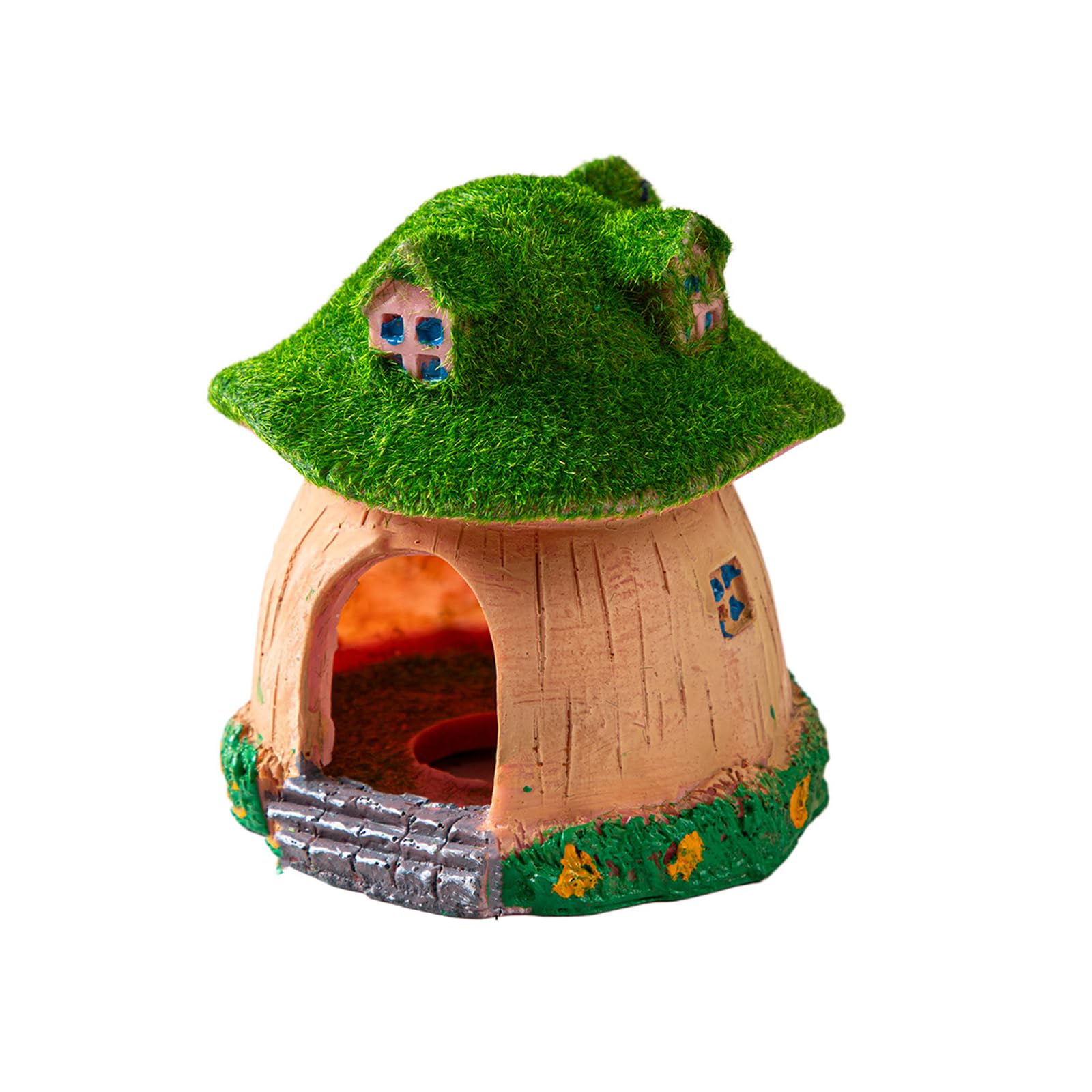 Aquarium Ornament Pet Cave House, Hollow Resin Habitat Shelter for Fish Aquariums, Small Pets and Turtles Decor Vivarium Shelter Terrarium Ornament Aquarium Cave Small Pet Supplies Turtle Habitat Fish