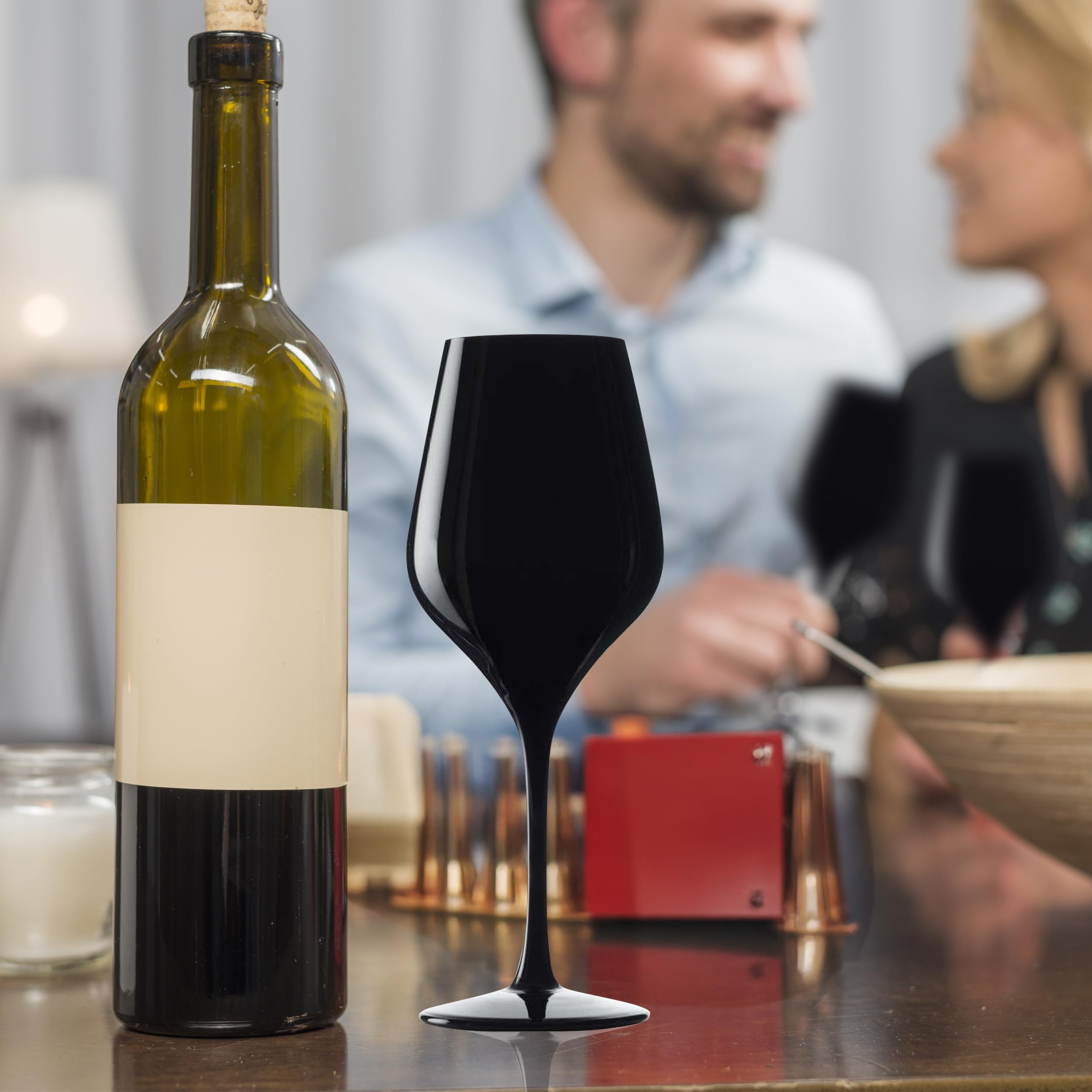 Stölzle Lausitz Blind Tasting Glas schwarz Exquisit 6er-Set 350 ml – Elegante Weingläser aus Kristallglas ideal für Weinverkostungen von Rotweinen & Weißweinen – Spülmaschinen- & Stoßfest