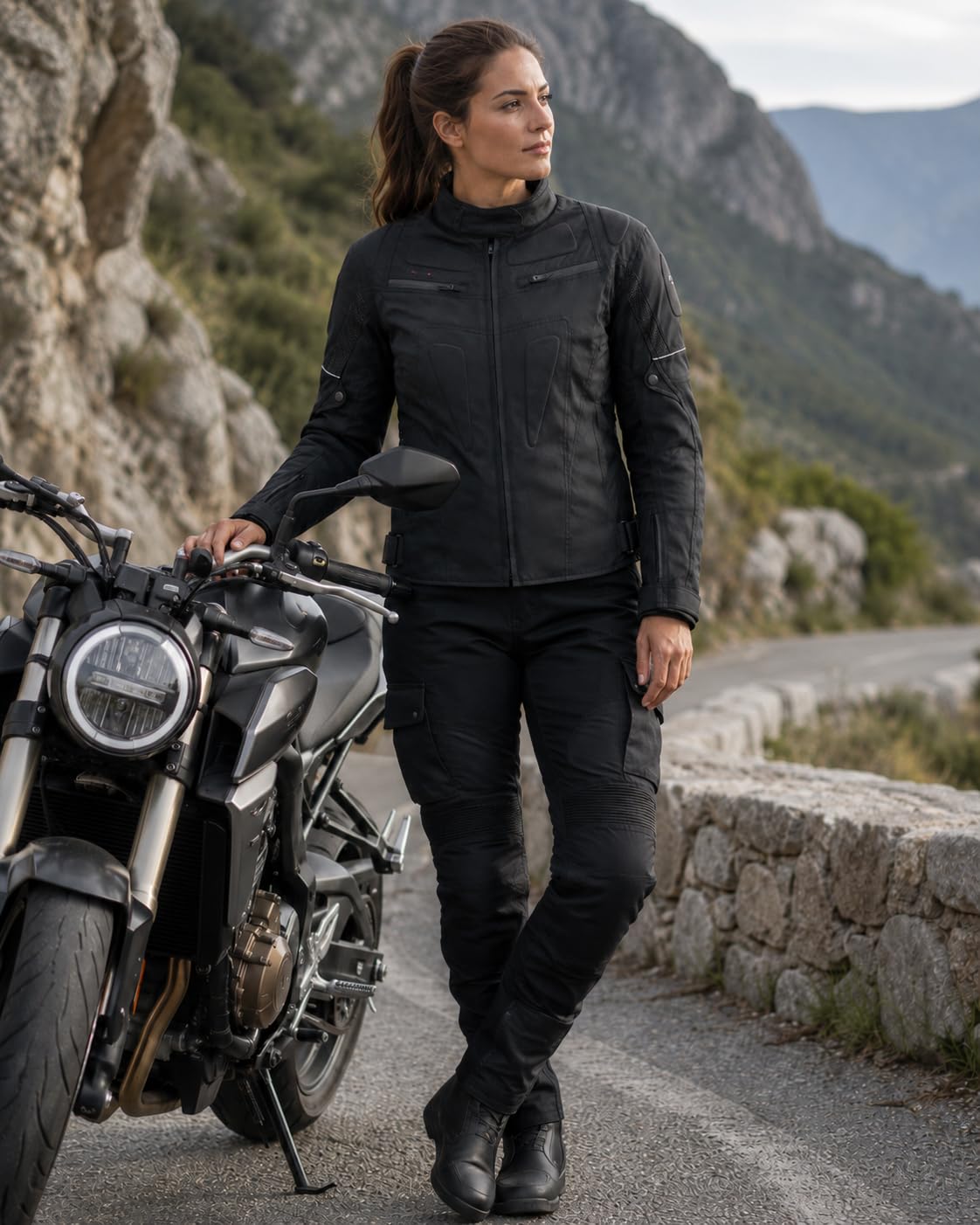 ROLEFF RACEWEAR Krótka kurtka motocyklowa z membraną przeciwdeszczową, protektorami CE i podszewką termiczną