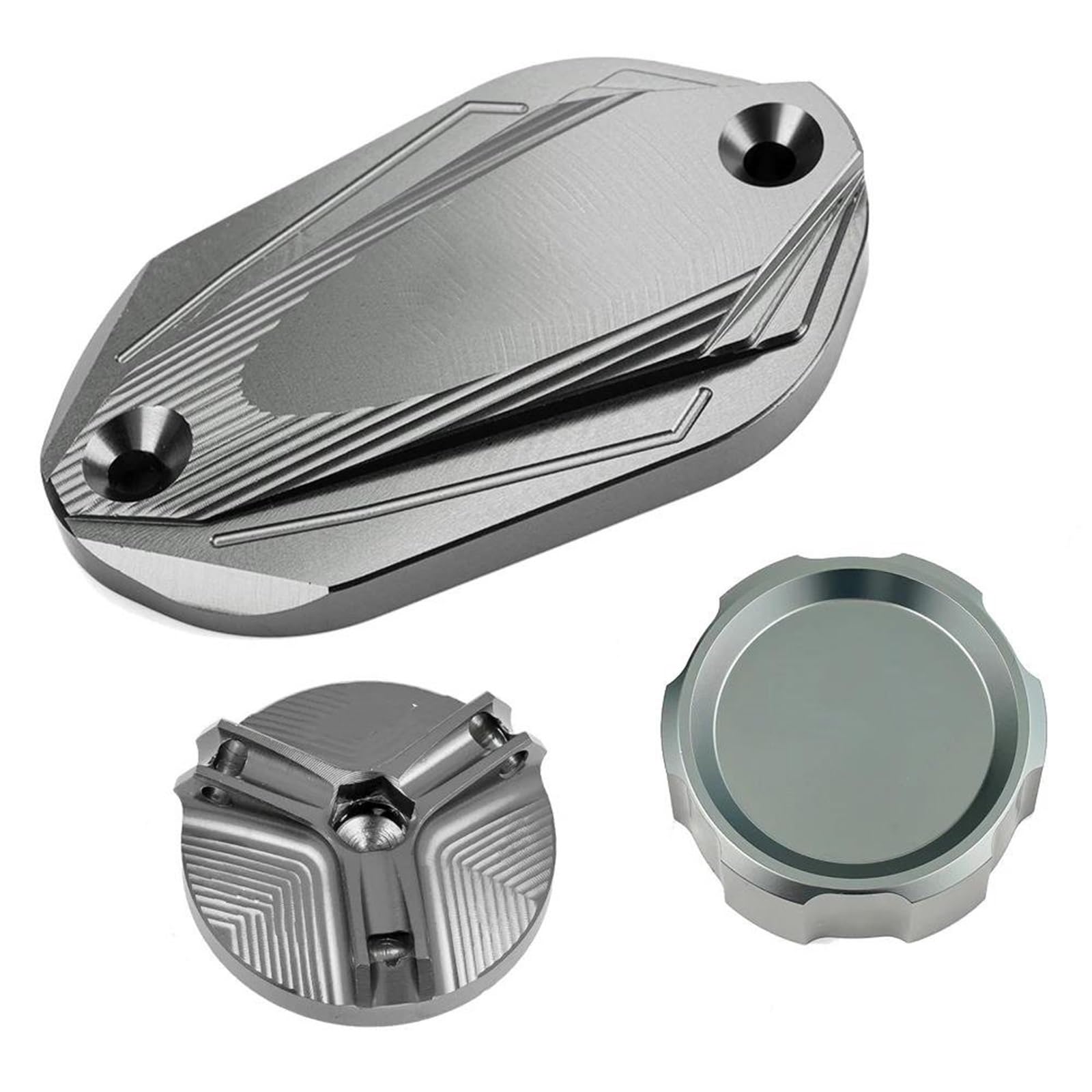 Coperchio Serbatoio Liquido Freni Anteriore E Posteriore Per Moto Tappo Di Riempimento Olio Motore Per Ninja500 Z500 SE 2024 2025(Grey -3pcs)