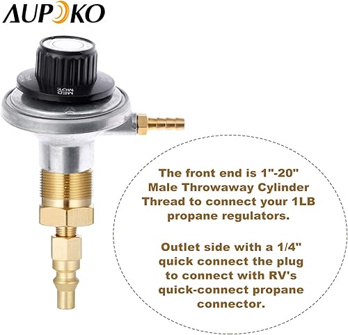 Miniatura 4 de Aupoko Enchufe de desconexión rápida de propano de 14 pulgadas, con adaptador de propano para tanque de botella de 1 libra, convertidor de enchufe