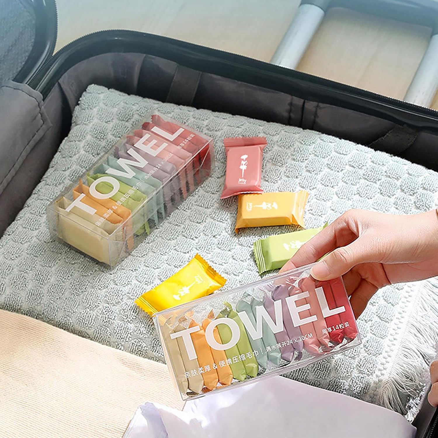 Compressed Towel Tablets Mini Portable Magic Towels for Travel & Outdoor Disposable Expandable Cotton Travel Towels, Space‑Saving Hygiene Washcloths for Camping, Hiking, Beach (Pack of 14) 3
