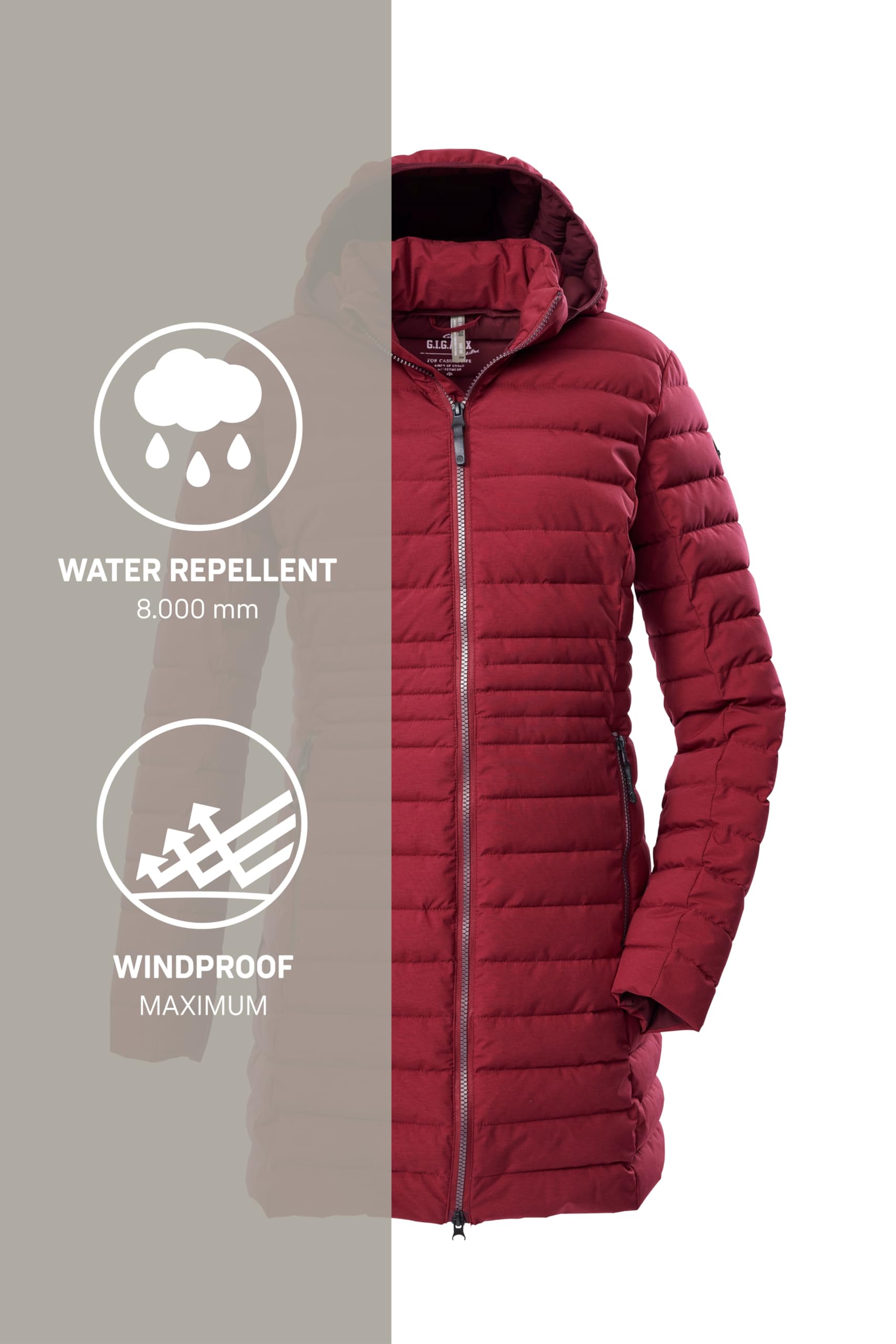 G.I.G.A. DX Gw 77 Wmn Qltd Prk_bacarya Parka trapuntato/funzionale in piuma d'oca con cappuccio senza zip Donna