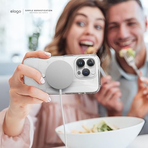 Miniatura 7 de elago Funda magnética híbrida transparente compatible con iPhone 15 Pro, compatible con MagSafe, 6.1 pulgadas, protección contra caídas de grado