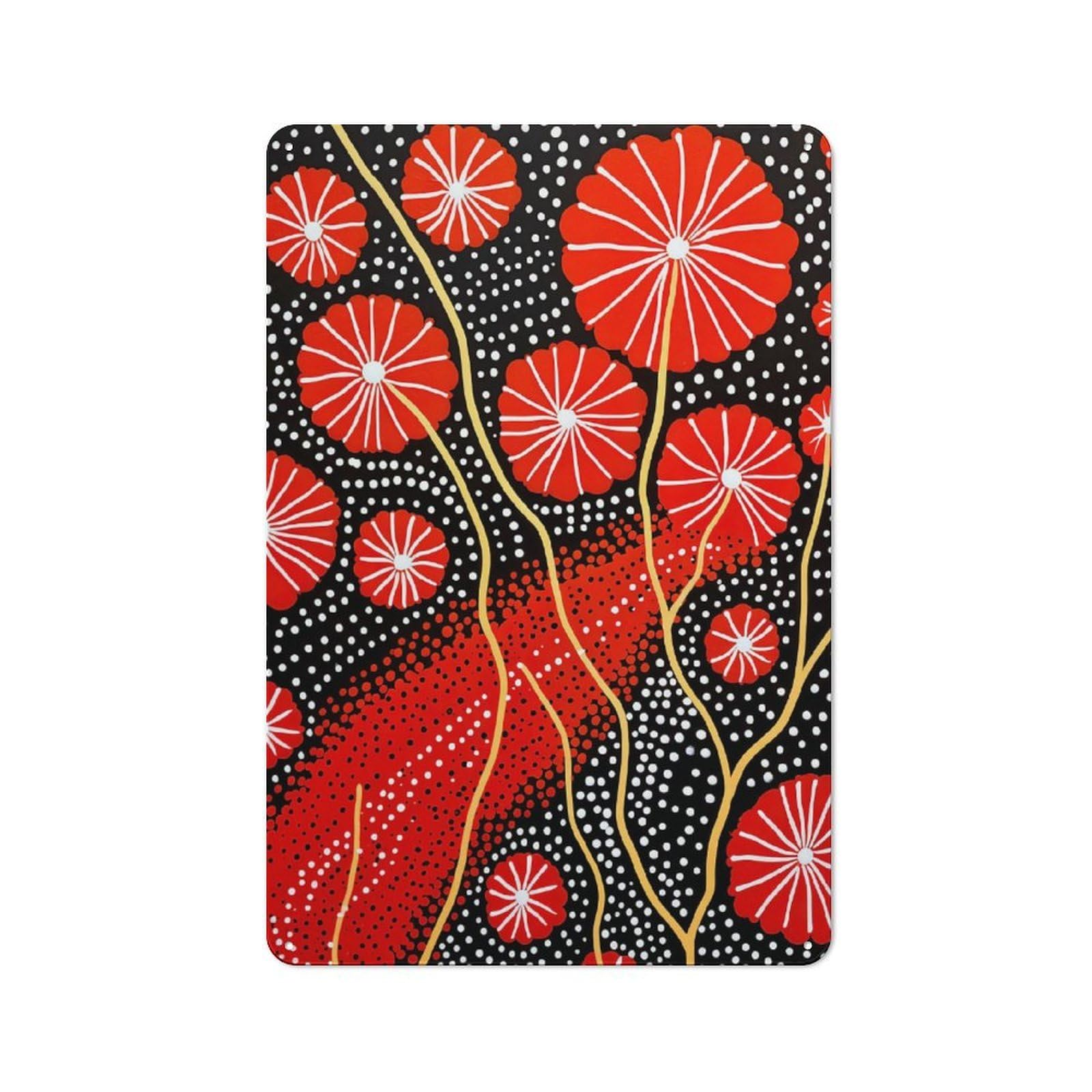 Junmoney Floral Dot Display Tin Wall Plaque 30X20cm With For Hallway Wall, For Home Interiors, Feature Walls And Decorative Displays