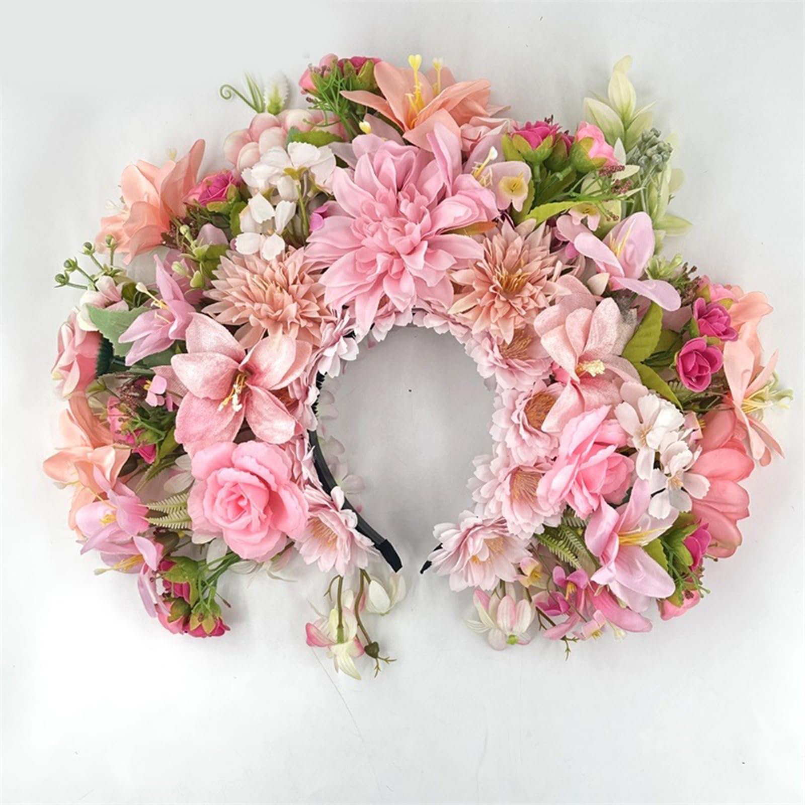 Blumenkrone für Hochzeit, Blumengirlanden, Krone, Haarkranz, Blumen Stirnbänder, Damen, Braut, Blumen Stirnbänder, großer Kranz