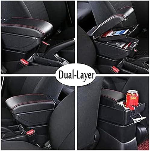 Miniatura 3 de DSMBKS Armrest Box Storage Box Center Console Dual Layer Armrest Fit for Nissan March Micra K13 2011-2016 Fit for Renault Pulse 2012 2013 2014