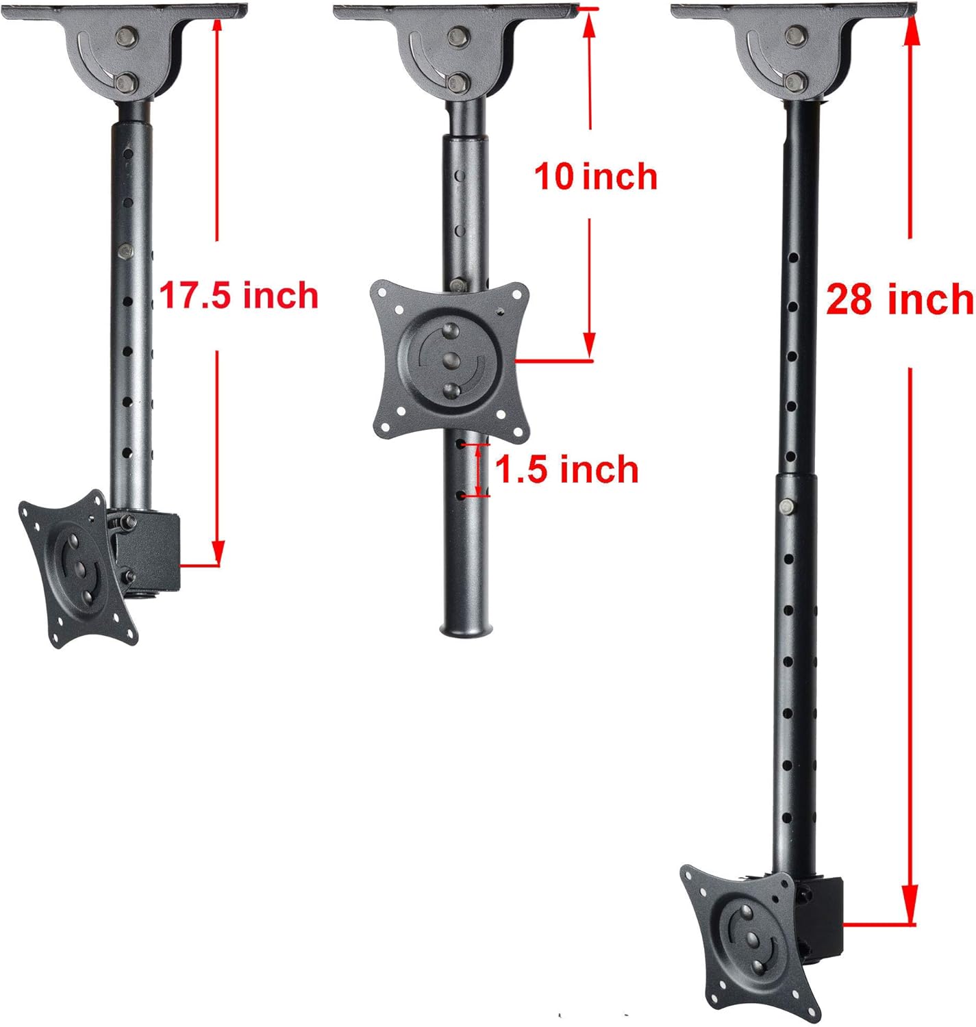 VideoSecu ML405B2 LCD LED UHD Monitor TV Ceiling Mount for Most 19 22 23 24 26 27 28 29 32 39 42 Flat Panel Display with VESA100x100, 75x75, Fit Flat and vaulted Ceiling M0B