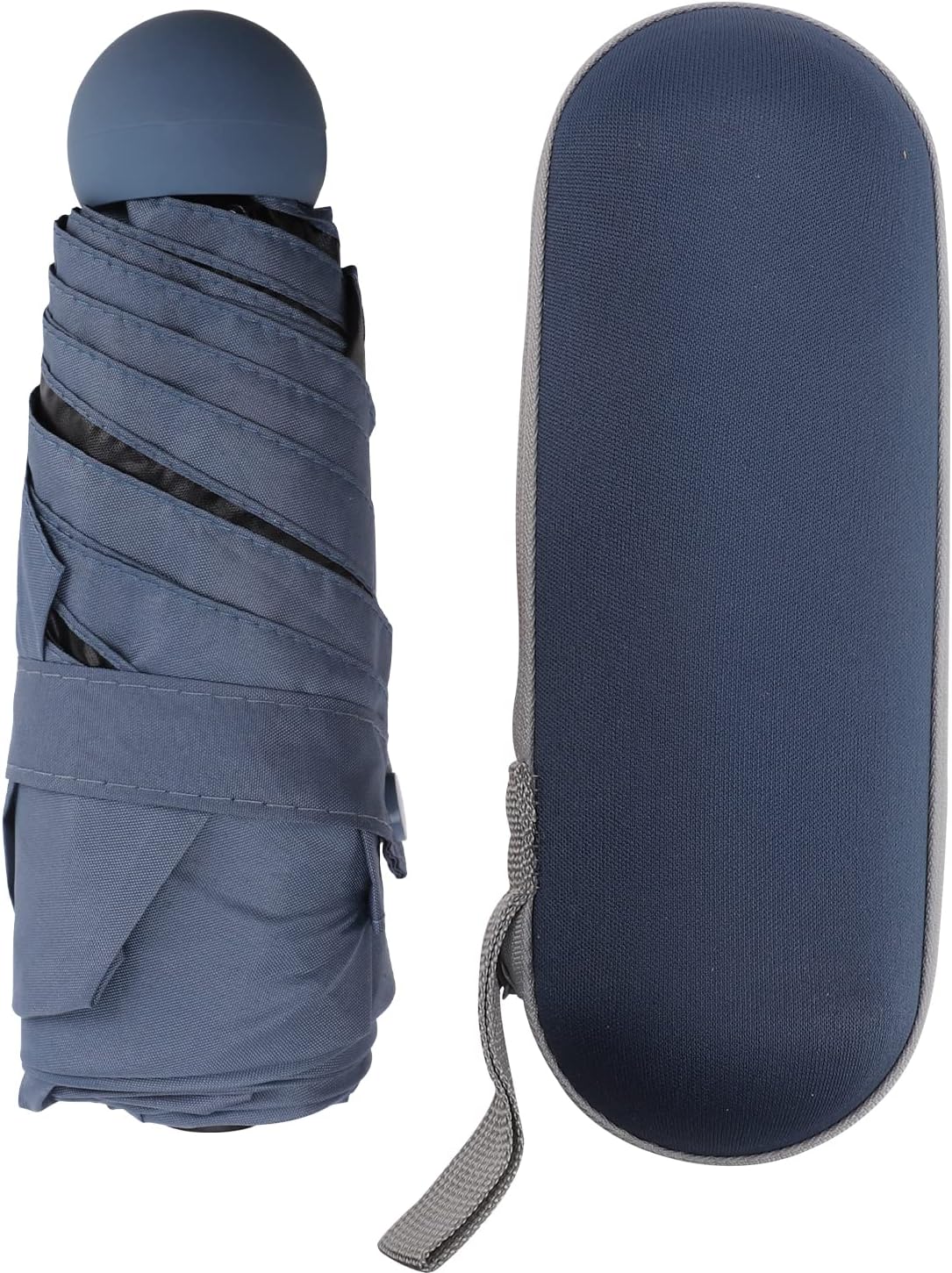 JodsenFolding Travel Umbrella,6 Ribs Mini Umbrella Small UV Umbrella with Capsule Case Mini Anti-UV Umbrella Fast Dry and Ultra Lightweight Compact Folding Umbrella for Men Women 90 x 55cm