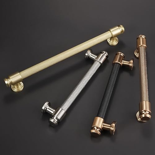 Miniatura 5 de POVEFONK Paquete de 10 manijas de gabinete de cocina de níquel satinado cepillado de 7.5 pulgadas (7.559 in) moleteadas, tiradores de cajón