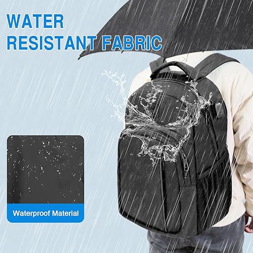 Miniatura 7 de WOLT Mochila para laptop para hombres y mujeres para portátil de 15.6 pulgadas y 17 pulgadas, mochila de viaje aprobada con compartimento para