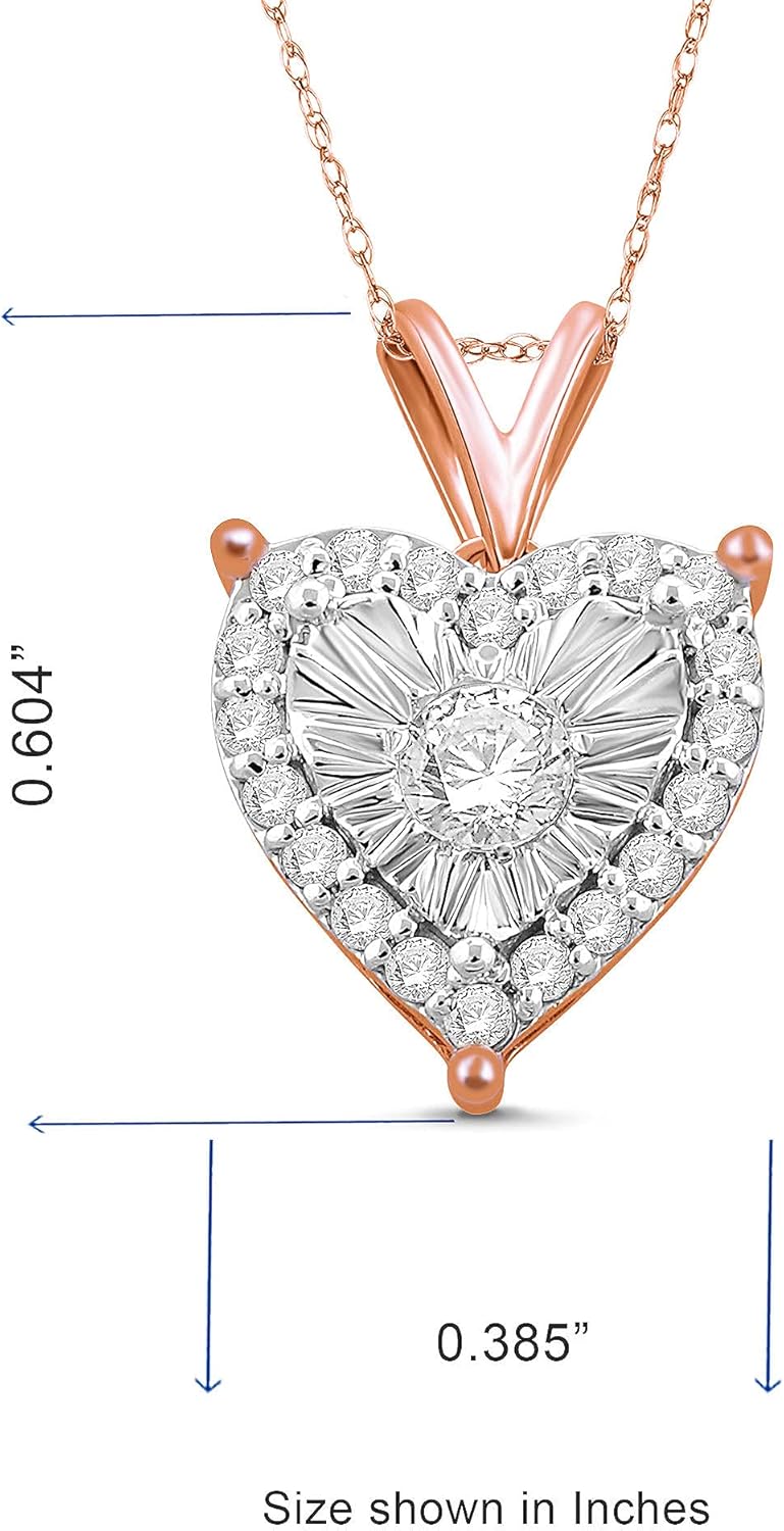 Natalia Drake 1/4 Cttw Heart Shaped Diamond Jewelry Earrings for Women or Womens Necklace in 925 Sterling Silver - Image 3