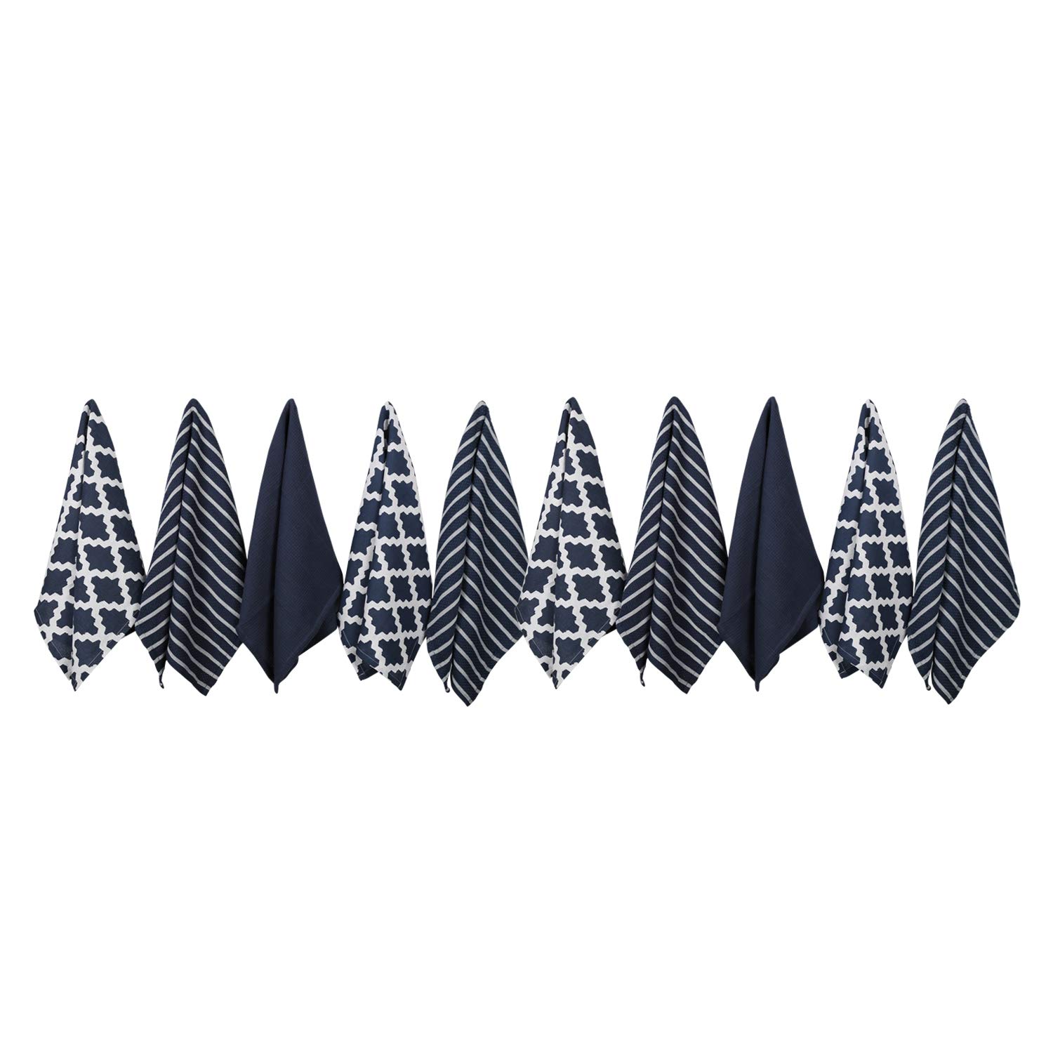 Penguin Home Navy Premium 100% Pure Cotton Tea Towel For Kitchen, Set Of 10 Kitchen Towels, Soft & Durable Kitchen Cloths Towel Set, Machine Washable, 65 X 45 Cm Colour