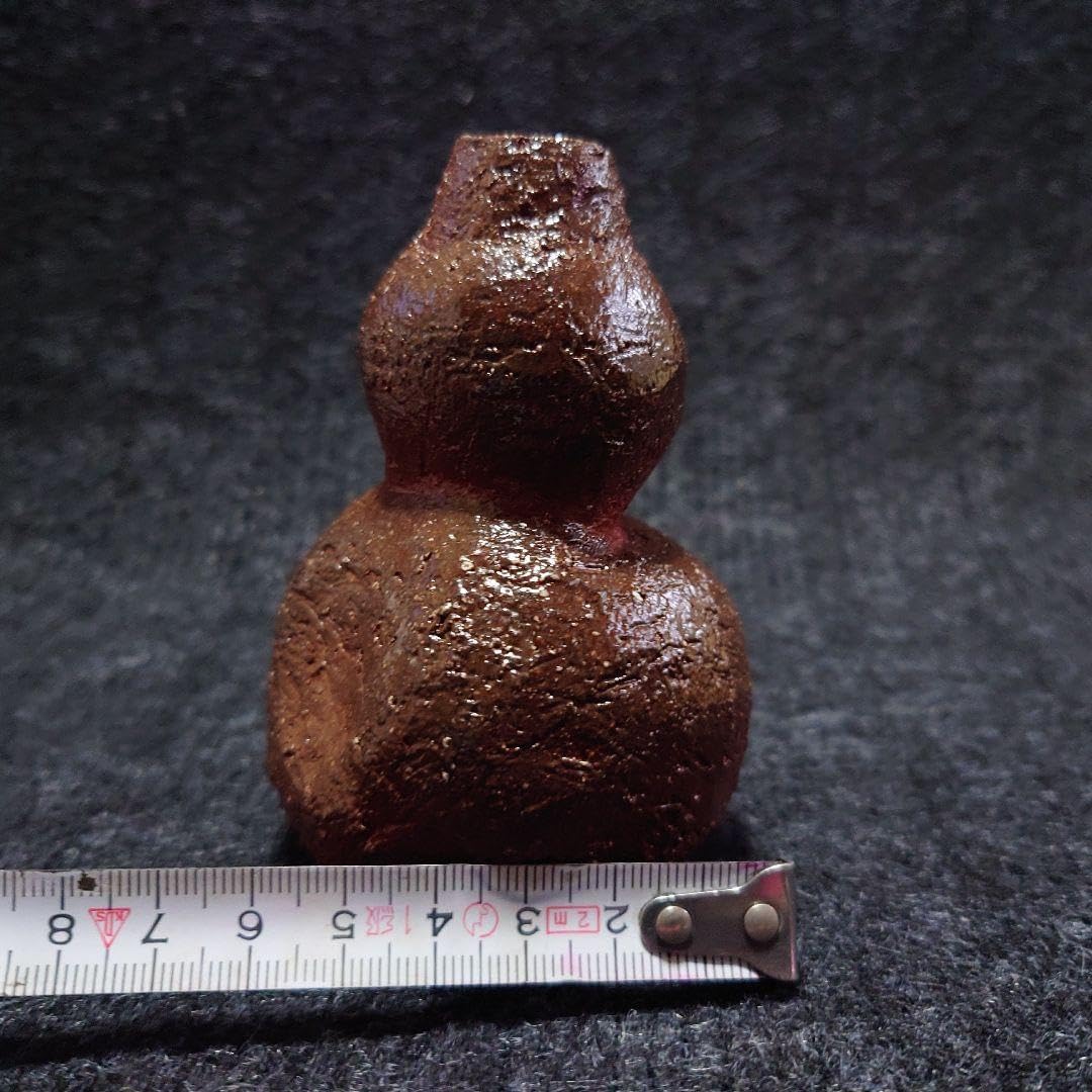 松代焼 褐釉白彩徳利 江戸時代後期〜明治時代頃 口径4センチ、底径9.5