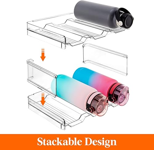 Miniatura 3 de Lifewit Organizador apilable de botellas de agua para gabinete, soporte para botellas de agua, organización y almacenamiento de despensa de cocina,