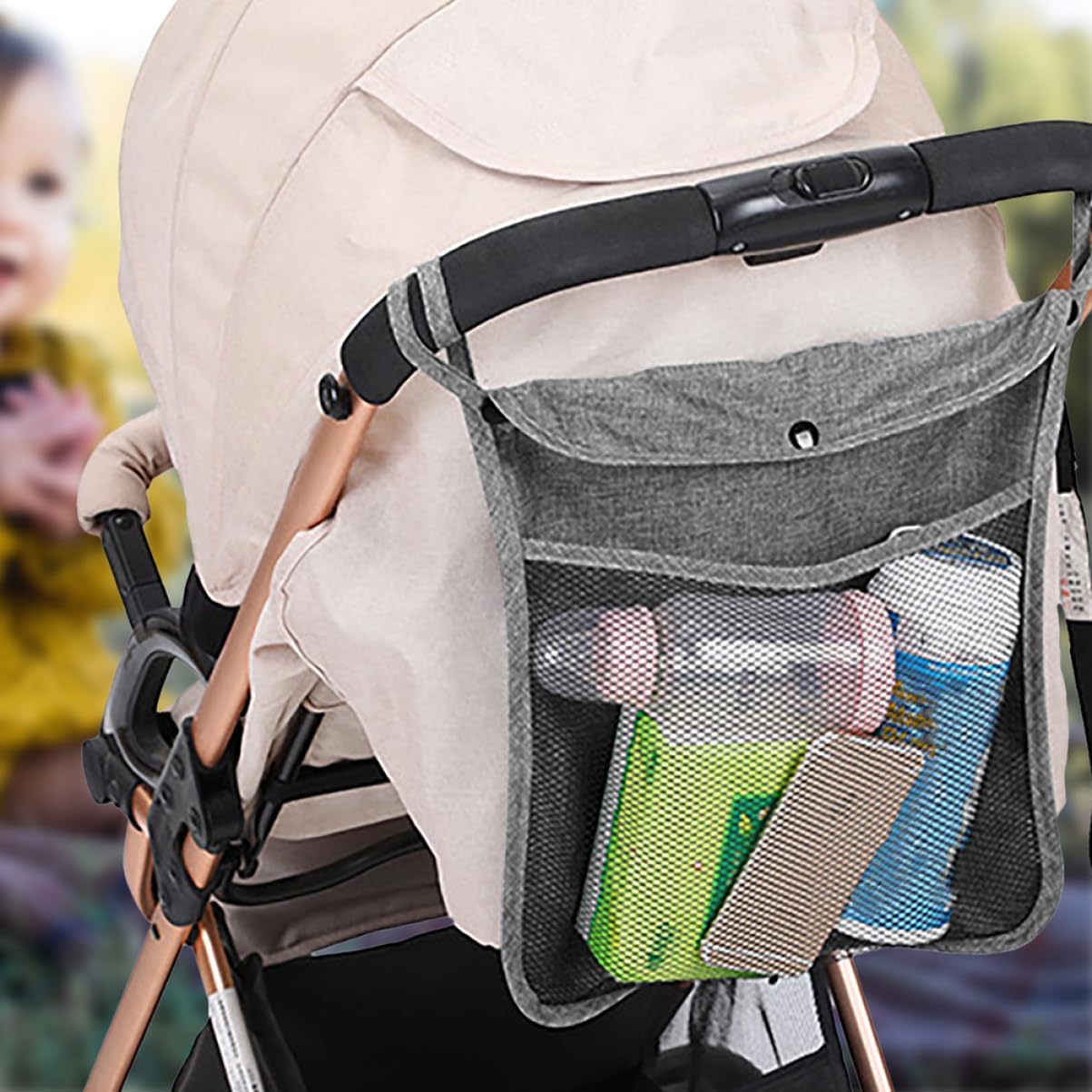 2pcs Stroller Diaper Bag Stroller Travel Bag Organizer Hanging Holder Laundry Mesh