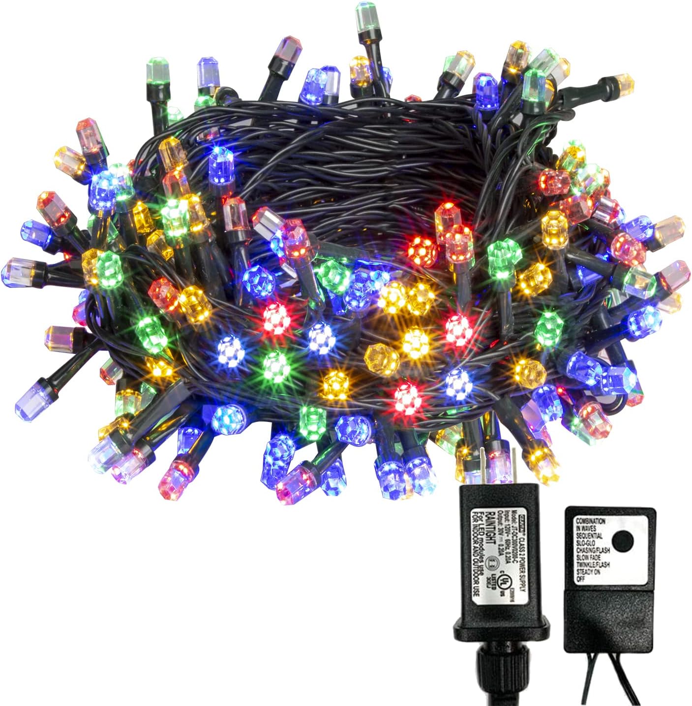 PABIPABI Led Christmas Tree Lights Multicolor, 200 Led Christmas String Lights Plug in, 66ft Waterproof Christmas Lights Outdoor Indoor with 8 Modes