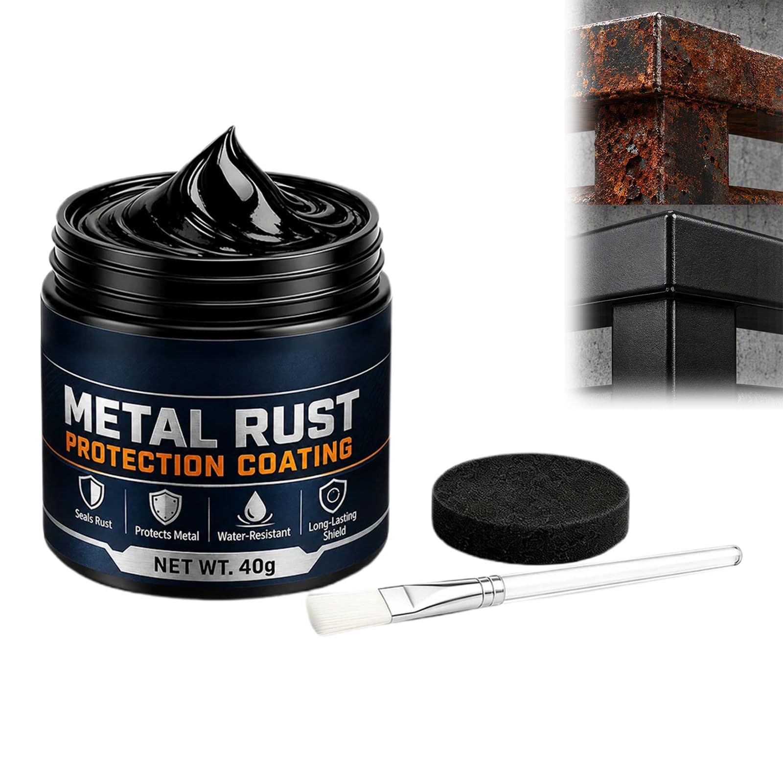 Metal Rust Protection Black Repair Paste Anti Rust Paint for Metal 1pc